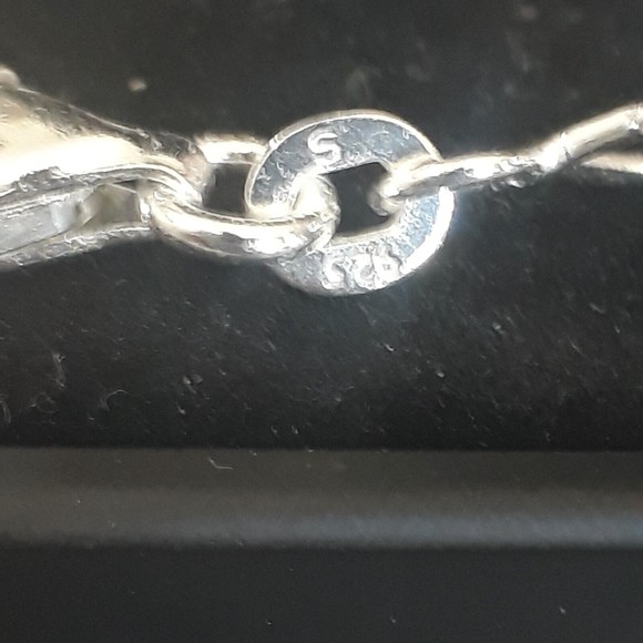 NEW Sterling Silver Bracelet Geometric Square Links 7.25"L Bracelet - 3g - Picture 4 of 6